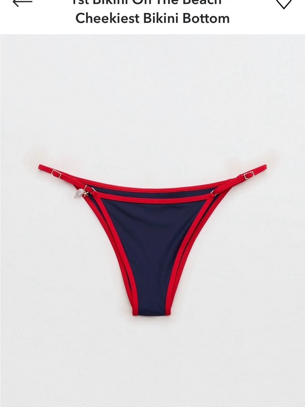 NWT- Aerie Navy Bikini Bottom with Red Trim